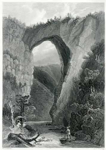 Natural Bridge, Virginia - Stahlstich von W. H. Bartlett
