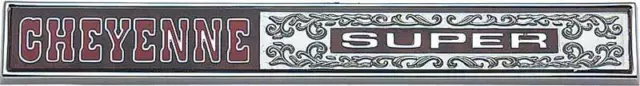 1972 Chevrolet Truck; ?Cheyenne Super? Glove Box Door Emblem; w/Fasteners; Made