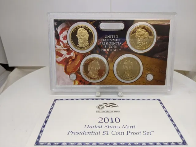 2010 S Presidential Dollar Proof Set 4 Coins WITH BOX & COA US MINT