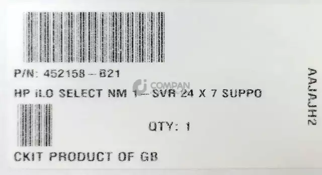 452158-B21 / Hp Ilo Select Nm 1 Server 24X7 Support License