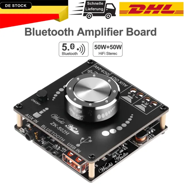 Bluetooth 5.0 Verstärkerplatine Hifi Stereo 2.0 Dual 50W Audio-Verstärkermodul