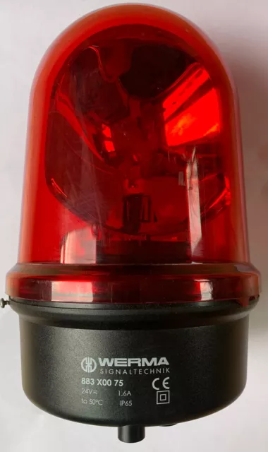 Werma Drehspiegelleuchte 883.130.75 LED 24VAC/DC Rot  mit Leuchtmittel gebraucht