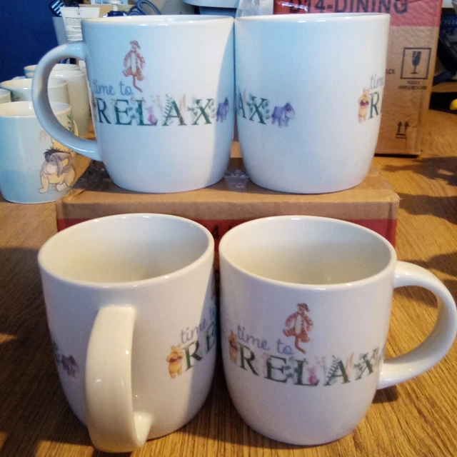 Disney Winnie The Pooh Time To Relax  Tea Coffee Cups/Mugs X4  Brand New Vintage