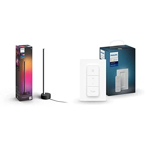 Lámpara de mesa inteligente Philips Hue Signe blanca y color ambiente degradado [negra]