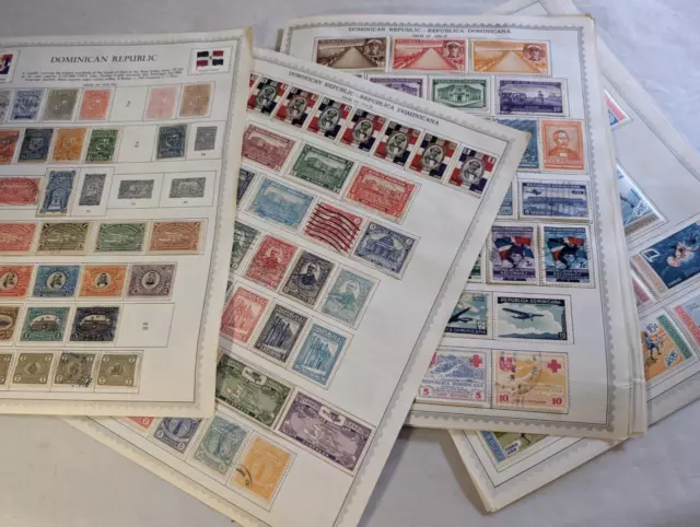 Dominican Republic Mint & Used Stamp Collection on Pages!  Pls Read Description