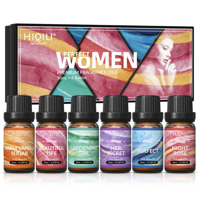 HIQILI Fragrance Oil Set Aroma Essential Oils for Diffusers,Perfume,Body 6*10ML 3