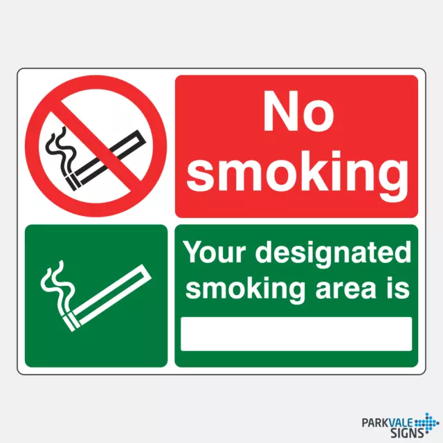 No Smoking Your Designated Smoking Area Is Sign (landscape)