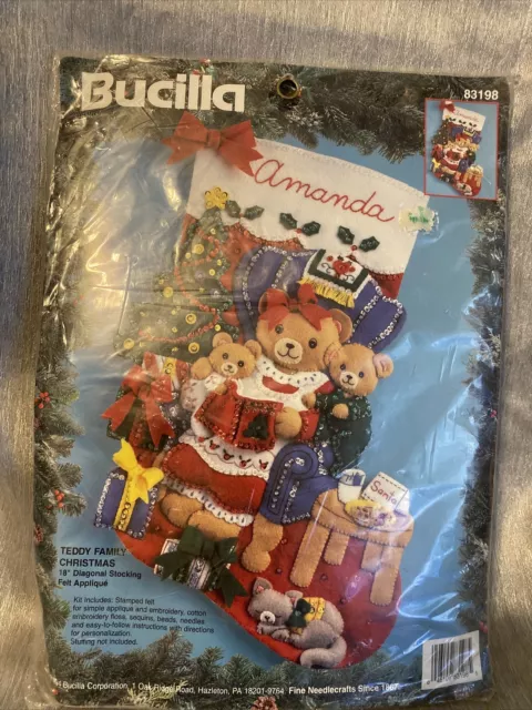 BUCILLA® TEDDY BEAR Stocking & Ornament, Set of 2 Felt & Sequin Kit $58.98  - PicClick
