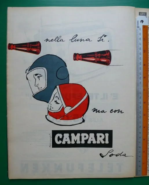 Pubblicità Nella Luna sì, ma con CAMPARI SODA Illustratore MARANGOLO Franz1966