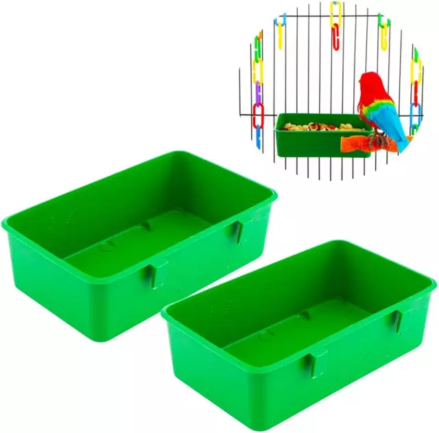 2 Pcs Pet Bird Parrot Food Bowls Small Animal Feeder Bowl Basic Dish Convenient