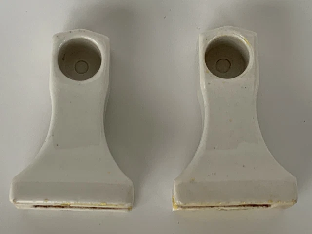 Vintage Set Porcelain Glass Towel Rack Bracket Holder Bathroom Fixture