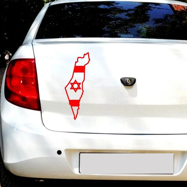 Adesivo decalcomania bandiera Israele contorno stella David auto Israele✨l vinile ebreo R4G9