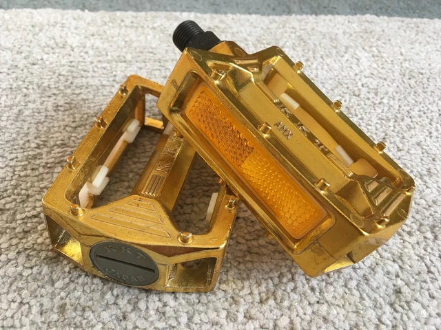 OLD SCHOOL BMX KKT AMX PEDALS GOLD 9 16