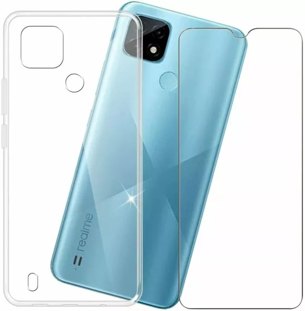 Cover Trasparente + Pellicola Vetro Temperato Per Realme C25Y Custodia Tpu C 25Y