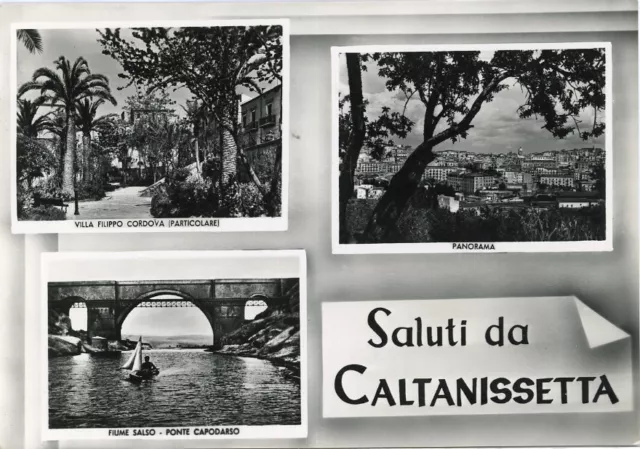 Cartolina Sicilia Caltanissetta Saluti Viaggiata Anno 1958