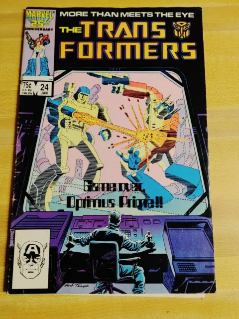 The Transformers #24 Marvel Comics Jan 1987 Game Over Optimus Prime