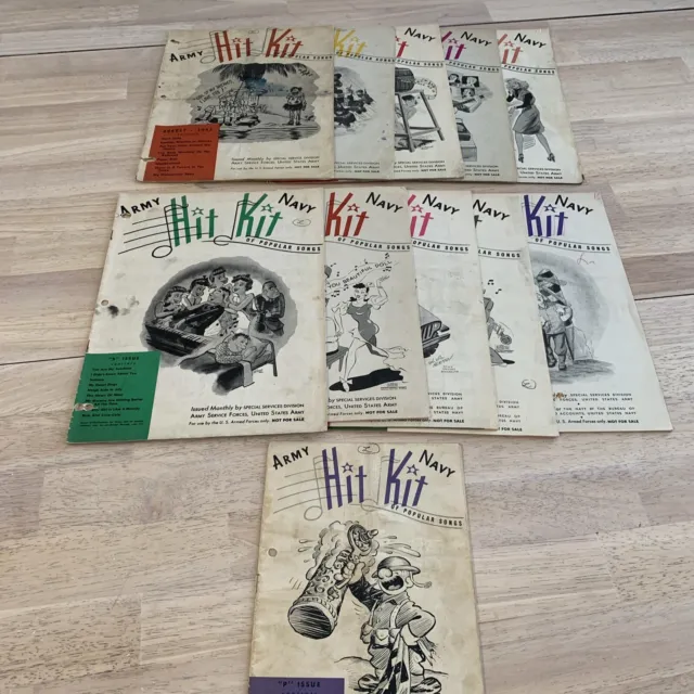Army Navy Hit Kit Popular Songs Sheet Music Lot of 11 1940s 1920s Rare Vintage