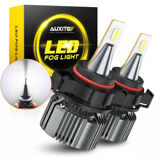 AUXITO Fanless 5202 H16 LED Light Fog Lamps 6000K Xenon White 4000LM High Power