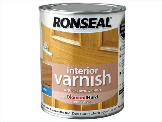 Ronseal - Barniz para interiores, secado rápido, roble francés satinado, 750 ml