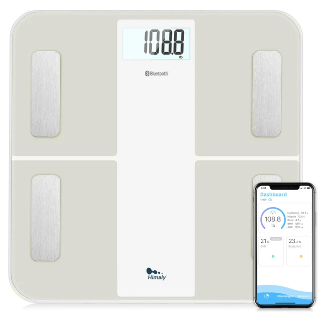Bis 180KG Körperwaage Digitalwaage Personenwaage Bluetooth App Körperanalyse BMI