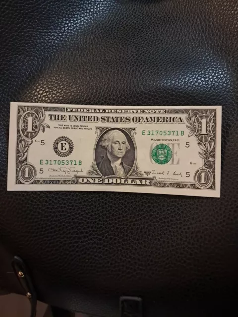 $1 One Dollar Bill Error ✨Misaligned ✨Misprint ✨Miscut✨ Offset ✨Crisp Bill