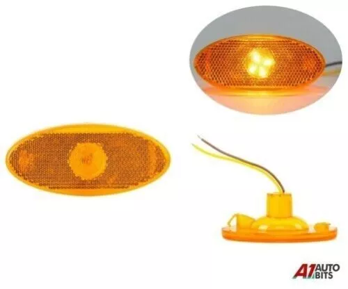 Fit Renault Master Vauxhall Movano 10-18 Side Marker Amber Led Light Reflector