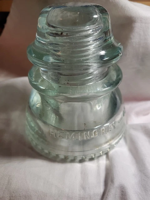 CD 154 Hemi Blue HEMINGRAY - 42 Antique Glass Telegraph Insulator G8