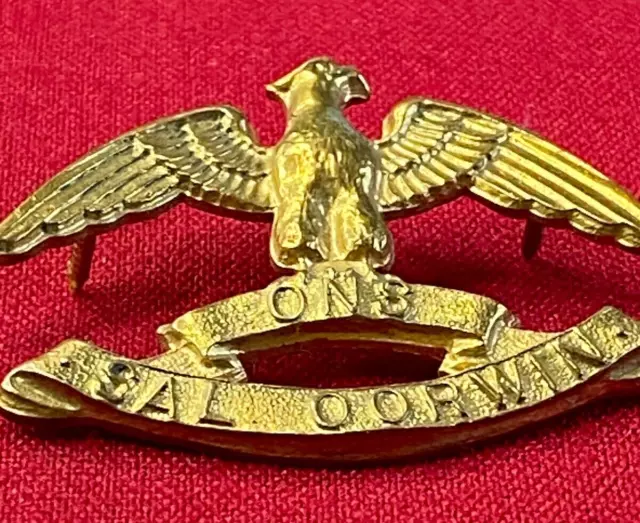 South African Army Cap Badge - Regiment West Rand - Brass with two pins on back 3