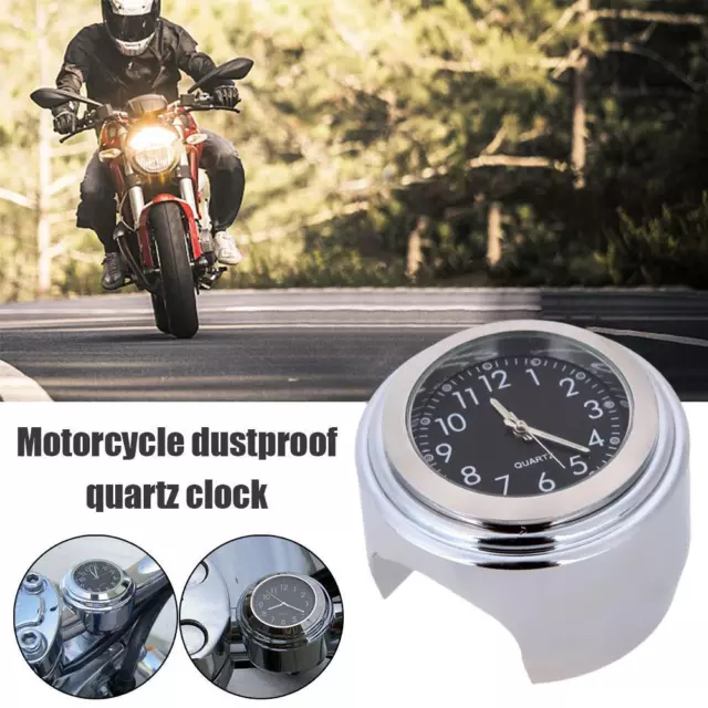 MOTORCYCLE UNIVERSAL 7/8'' 1'' Cruiser Handle Bar Mount Tool Watch Clock AU  F3O4 EUR 7,73 - PicClick FR