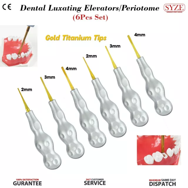 SYZE® Dental Tooth Luxation Root Extraction Surgical Dentist Elevators 6PCS CE