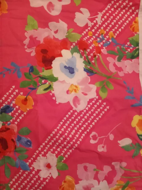 POTTERY BARN KIDS PBK Pia Crib Skirt Baby Bed Nursery Bright Pink Floral Hearts