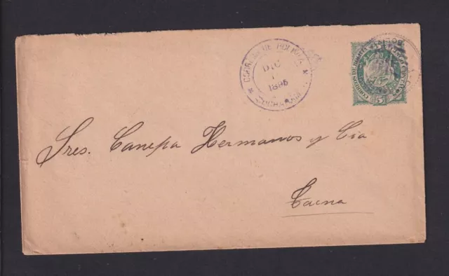 1895 - 5 C. Ganzsache ab Cochambana nach Chile (22121511)