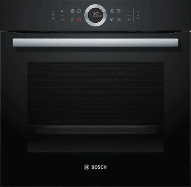 Bosch Einbau Backofen schwarz 4D-Heißluft EcoClean Direct 71 L Grill Pizzastufe