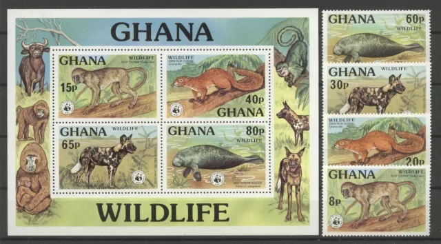 Tiere, Animals, WWF - Ghana - ** MNH 1977