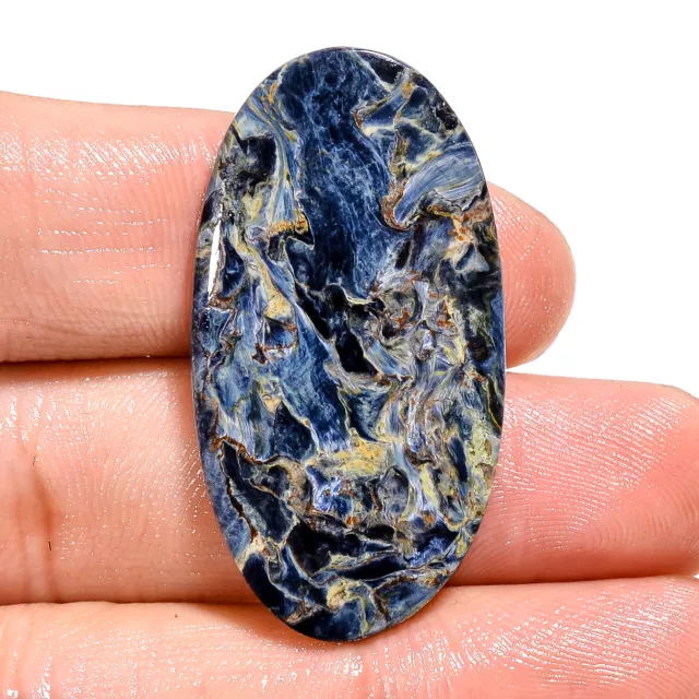 23.00 Cts. Natural Chatoyant Pietersite 38X20X4 MM Oval Cabochon Loose Gemstone