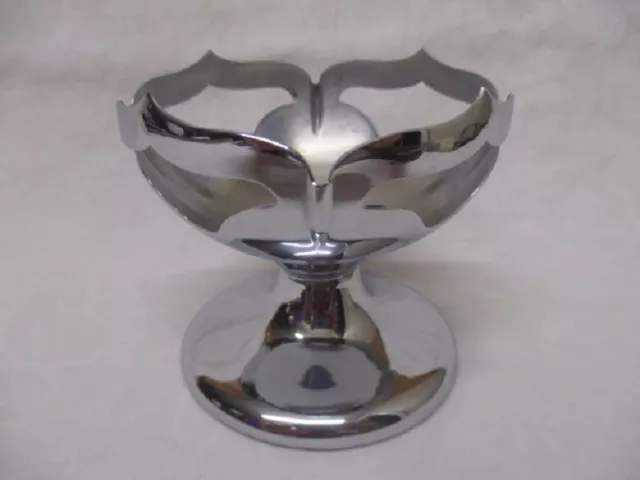 FARBER BROS NYC footed CHROME HOLDER low Sherbet / Champagne Cocktail ~ Art Deco