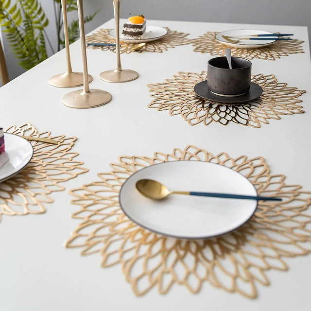 2 Pièces Lieu Tapis Anti-dérapant PVC Cavité Dîner Table Café sous-Verre Décor