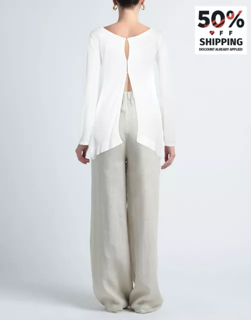 UVP 120€ FRACOMINA Pullover Größe L weiß leichter Strick runder Kragen
