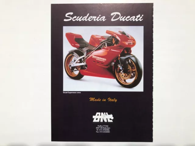 DUCATI SUPERMONO CORSA Advertising Werbung 1990's (NO Brochure / KEIN Prospekt)