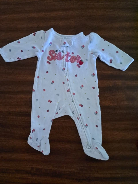 Baby Girl Infant Size 3 Months Carter Sleeper One Piece Sleepwear Pre-owned