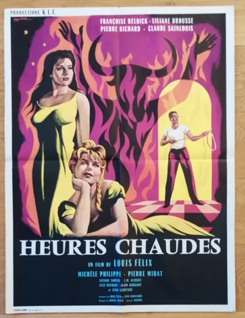 HEURES CHAUDES louis felix affiche cinema originale 80x60 '59