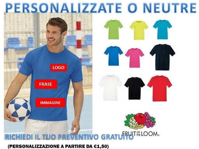 Maglietta T-Shirt Manica Corta Per Uomo Sportiva Maglia Fruit Of The Loom