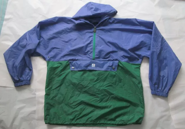 Smock / pullover / frangivento vintage K Way confezionabile 1⁄4 cerniera - viola verde L XL