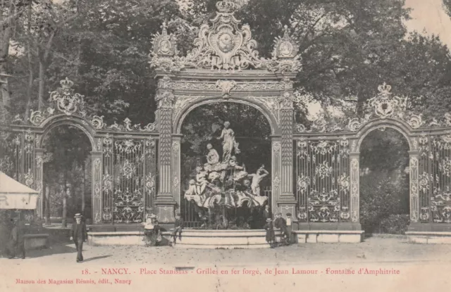 CPA 54 NANCY Place Stanislas Wrought Iron Grids by Jean Lamour Fontaine d'Amph