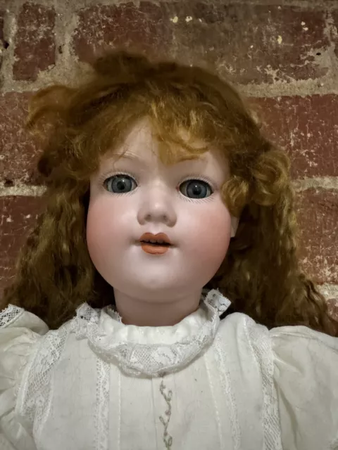 Antique German AM 390 Porcelain Bisque Head Composition Jointed Doll 60cm