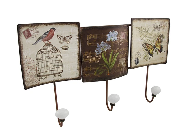 Antique Sheet Music Postcard Themed Metal Coat Hooks