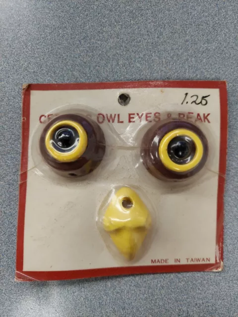 Vintage  Owl Eyes and Beak Macrame -  New Old Stock
