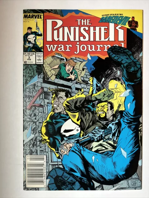 1988 Marvel Comics Punisher War Journal #3 Newsstand Daredevil