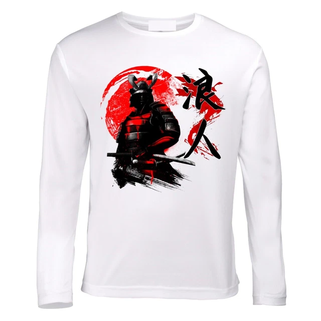 Bushido Code Samurai Mask Sword Japanese Ronin Katana Long Sleeve T-Shirt