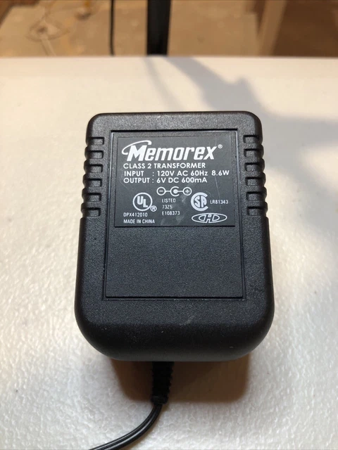 Emerson DPX412010 120v 8.6w 6V DC 600mA Class 2 Transformer AC Power Adapter